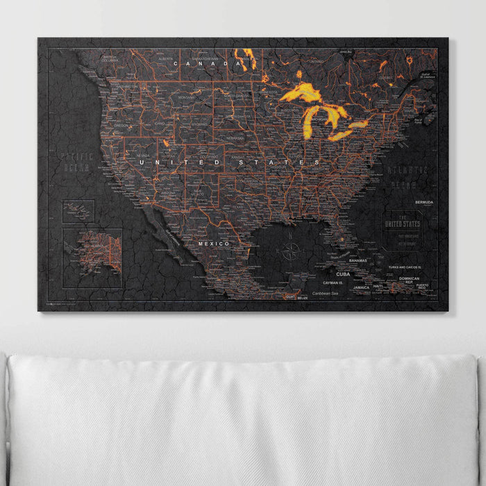 USA Map Poster - Obsidian Inferno CM Poster