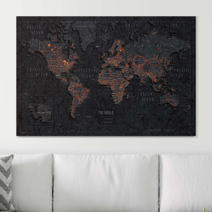 World Map Poster - Obsidian Inferno CM Poster