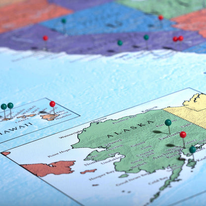 Push Pin World Map (Pin Board) - The Trailblazer - Essentials Collection Conquest Maps LLC