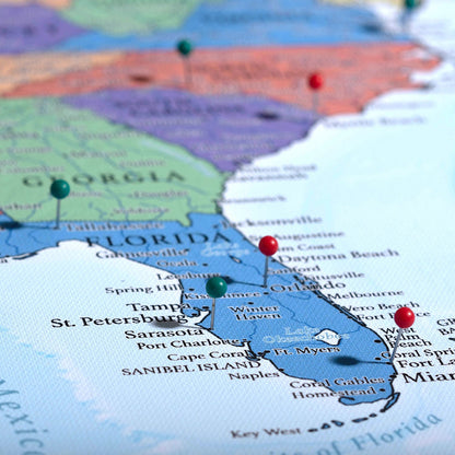 Push Pin World Map (Pin Board) - The Trailblazer - Essentials Collection Conquest Maps LLC