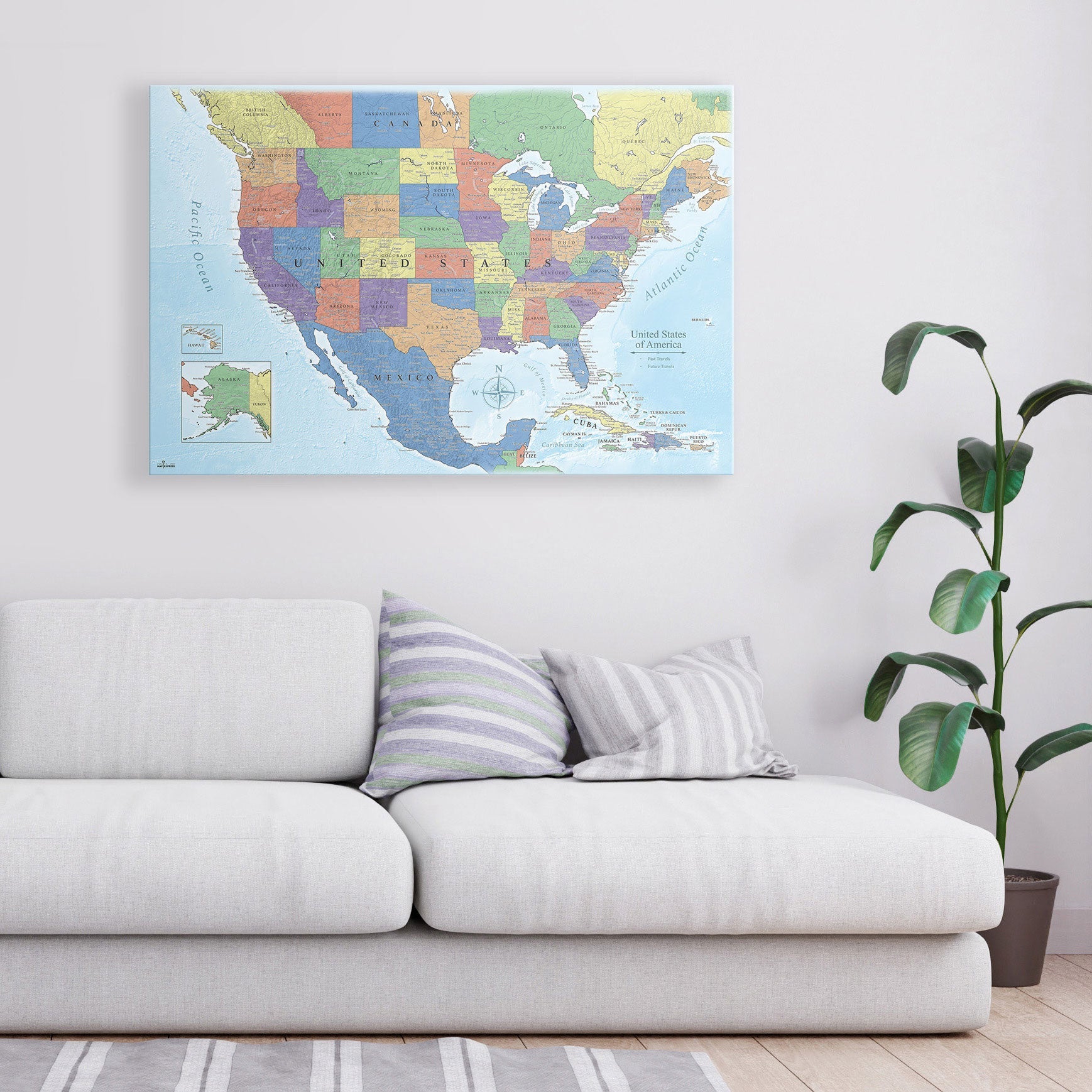 Push Pin World Map (Pin Board) - The Trailblazer - Essentials Collection Conquest Maps LLC