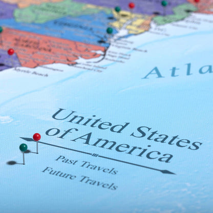 Push Pin World Map (Pin Board) - The Trailblazer - Essentials Collection Conquest Maps LLC