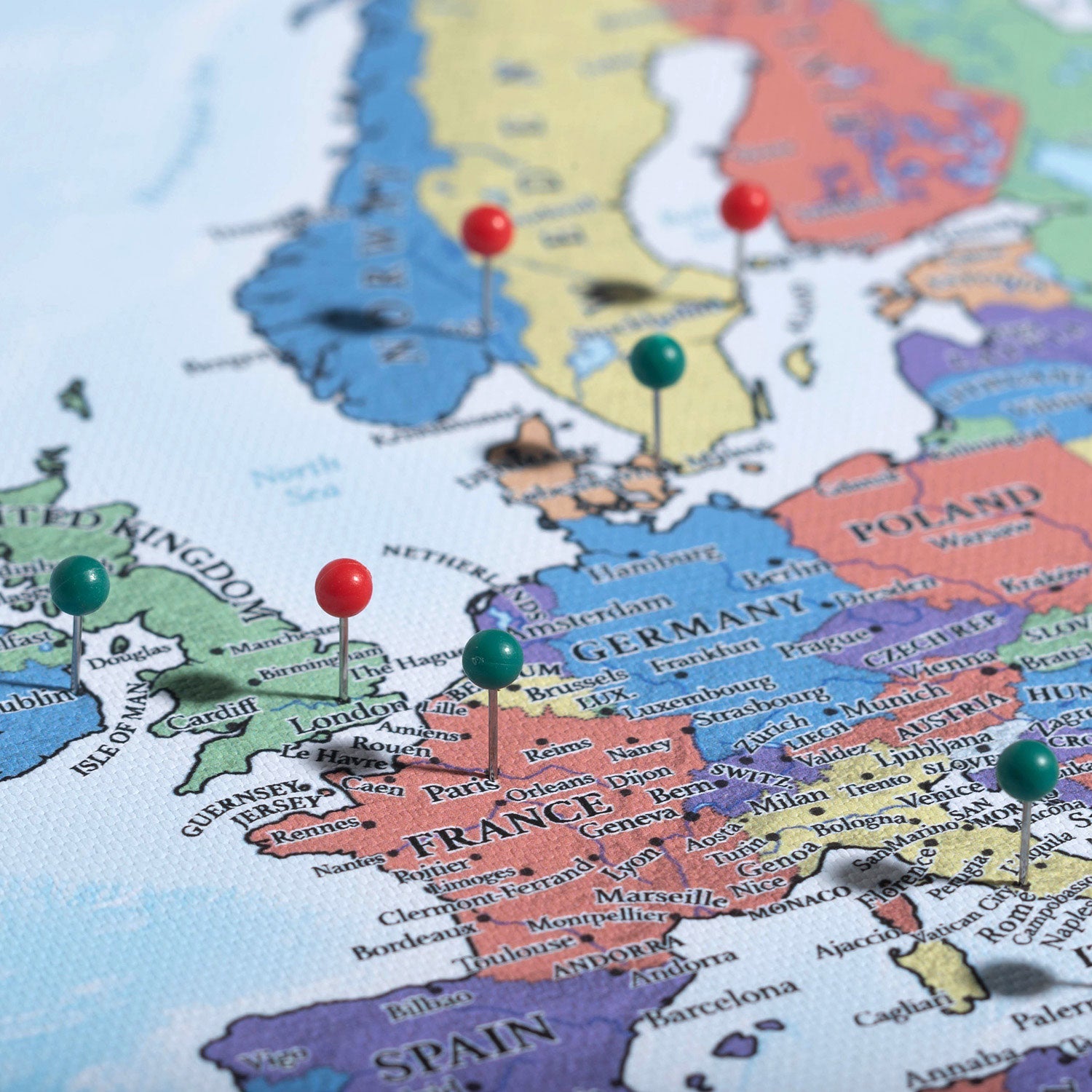 Push Pin World Map (Pin Board) - The Wanderer - Standard Conquest Maps LLC