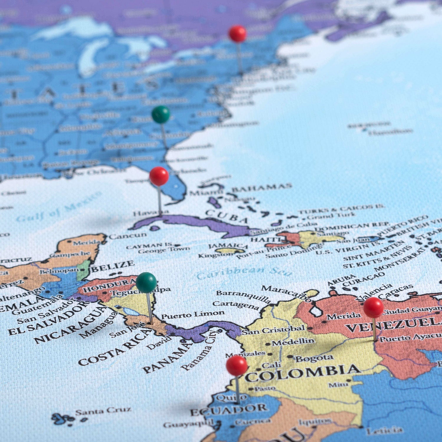 Push Pin World Map (Pin Board) - The Wanderer - Standard Conquest Maps LLC