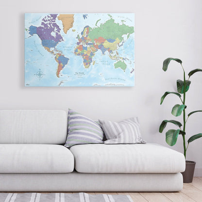 Push Pin World Map (Pin Board) - The Wanderer - Standard Conquest Maps LLC