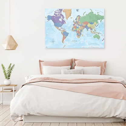 Push Pin World Map (Pin Board) - The Wanderer - Standard Conquest Maps LLC