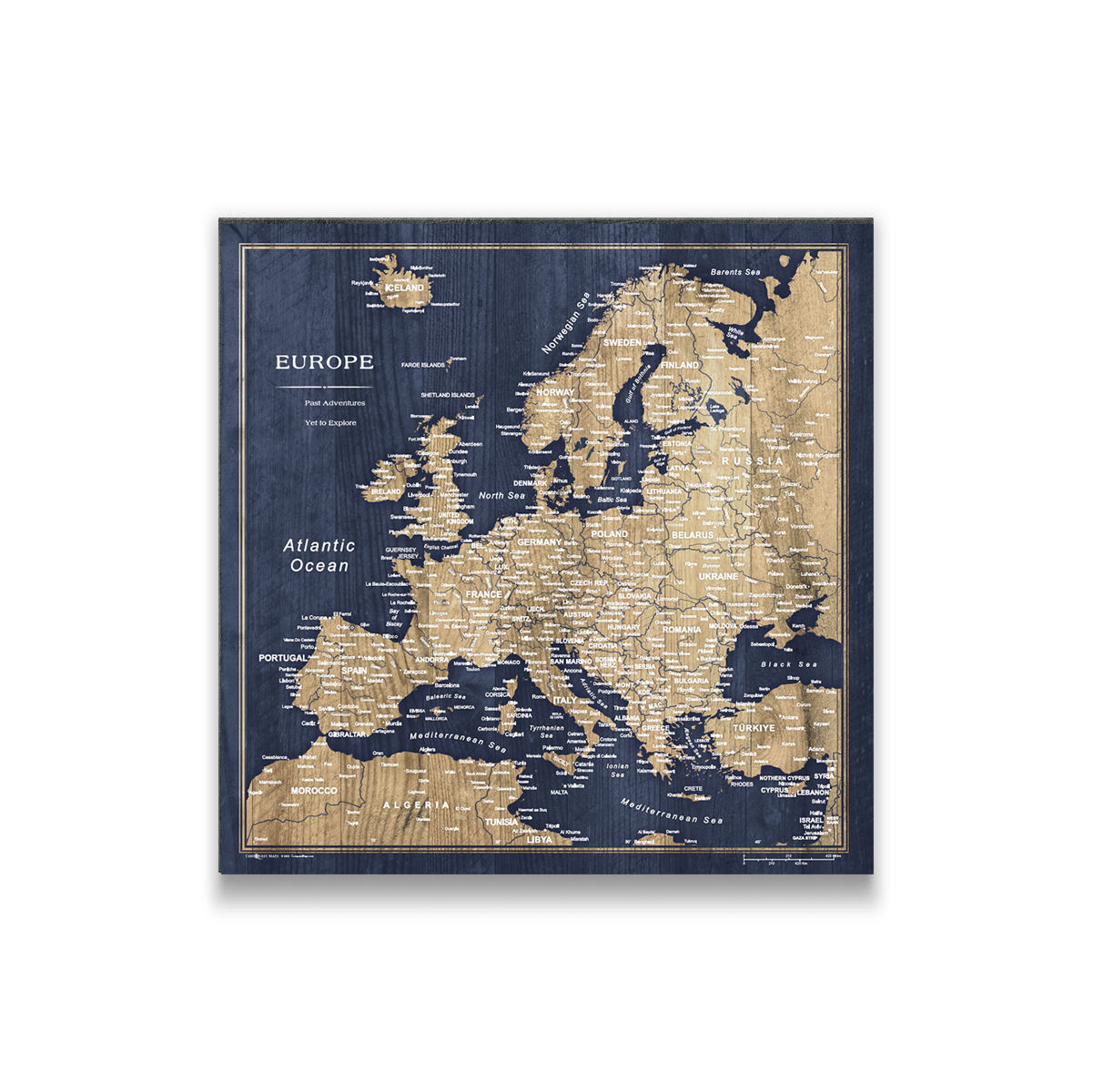 Push Pin Europe Map (Pin Board) - Deep-Sea Drift