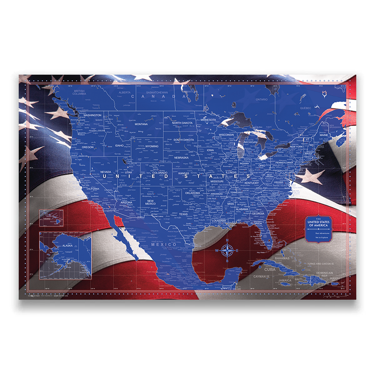 Push Pin USA Map (Pin Board) - Star Spangled 250th Anniversary Edition