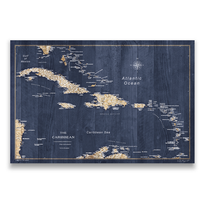 Push Pin Caribbean Map (Pin Board) - Deep-Sea Drift
