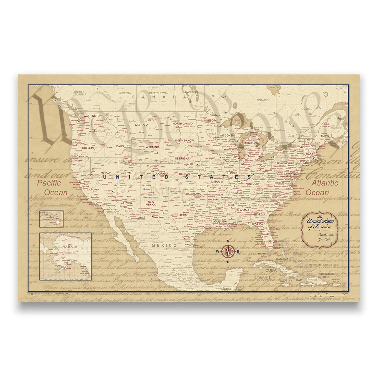 Push Pin USA Map (Pin Board) - We the People 250th Anniversary Edition (Copy) CM Pin Board