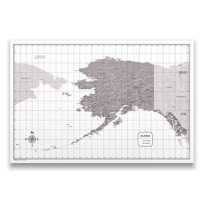 Push Pin Alaska Map (Pin Board) - Dark Brown Color Splash CM Pin Board
