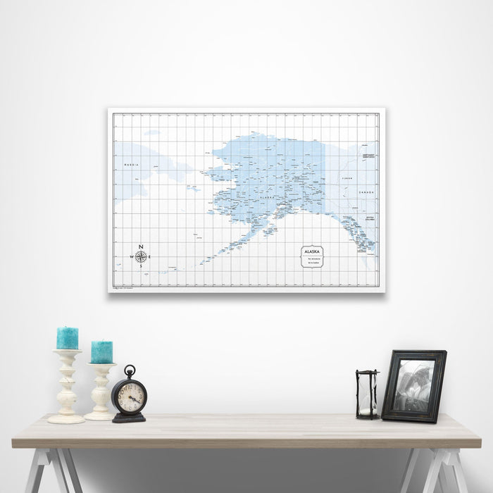 Alaska Map Poster - Light Blue Color Splash CM Poster