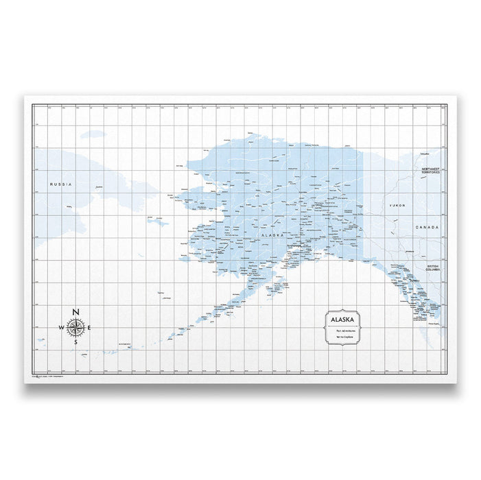 Push Pin Alaska Map (Pin Board) - Light Blue Color Splash CM Pin Board