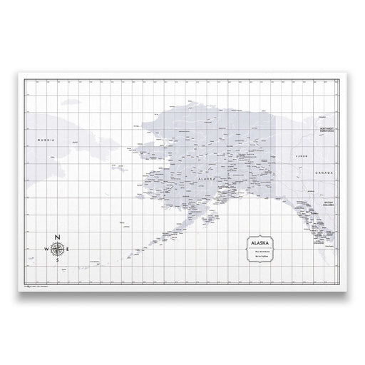Alaska Map Poster - Light Gray Color Splash