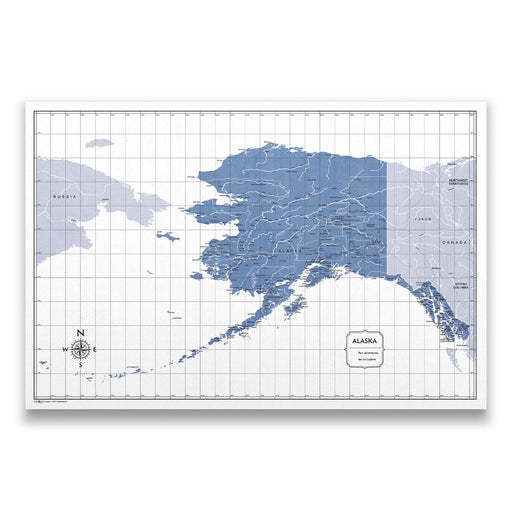 Alaska Map Poster - Navy Color Splash CM Poster