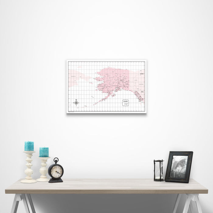 Alaska Map Poster - Pink Color Splash CM Poster