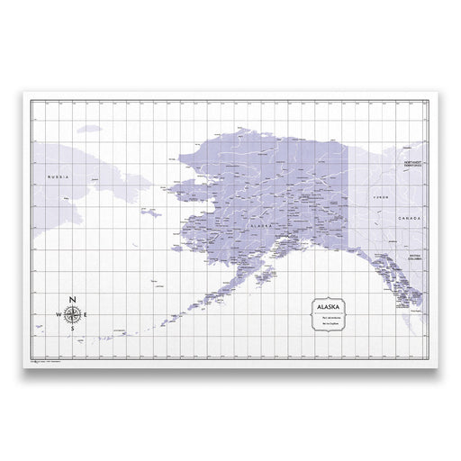 Alaska Map Poster - Purple Color Splash