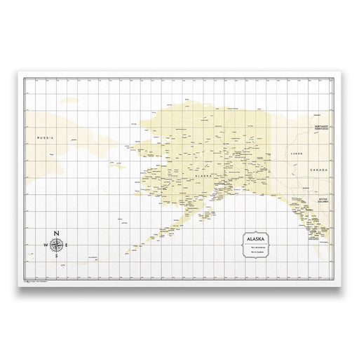 Push Pin Alaska Map (Pin Board) - Yellow Color Splash CM Pin Board