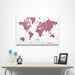 World Map Poster - Burgundy Color Splash CM Poster
