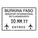 Passport Stamp Decal - Burkina Faso Conquest Maps LLC