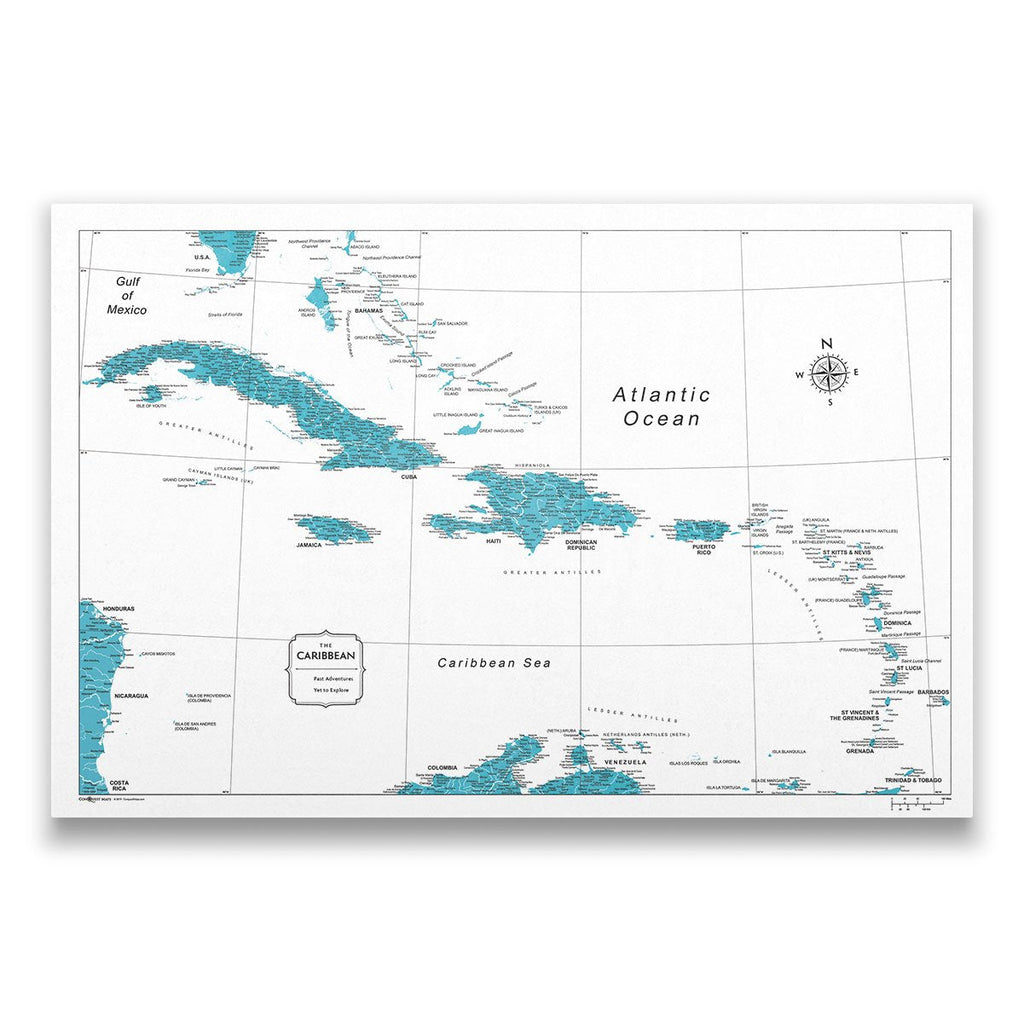 Caribbean Poster Maps — Conquest Maps LLC