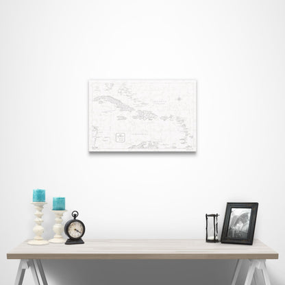 Push Pin Caribbean Map (Pin Board) - Classic Marble CM Pin Board