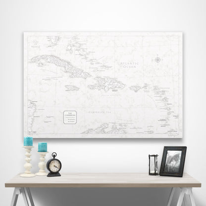 Push Pin Caribbean Map (Pin Board) - Classic Marble CM Pin Board