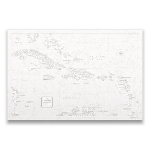 Push Pin Caribbean Map (Pin Board/Poster) - Classic Marble CM Pin Board
