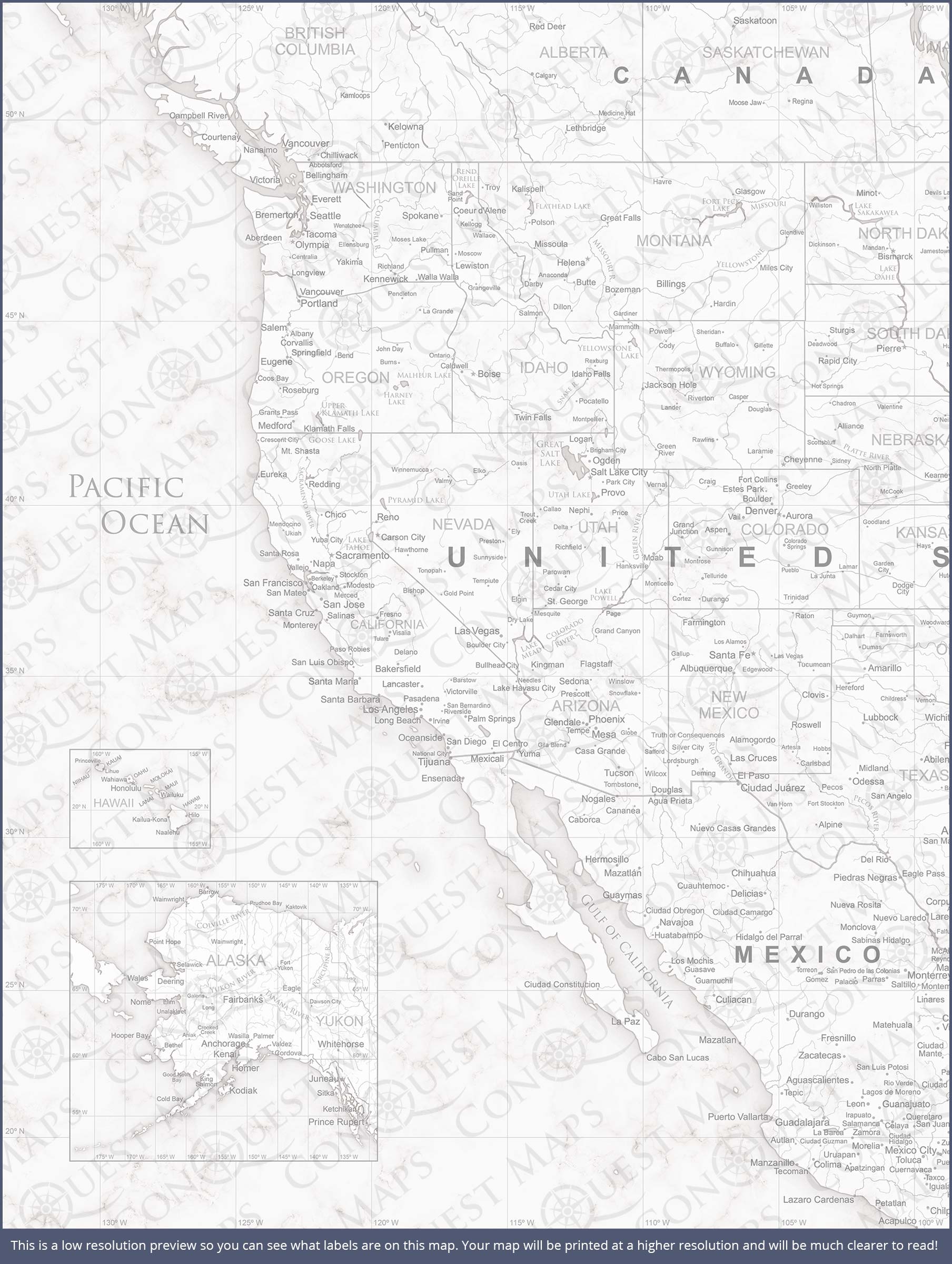 Push Pin USA Map (Pin Board) - Classic Marble CM Pin Board