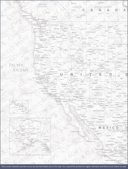 Push Pin USA Map (Pin Board) - Classic Marble CM Pin Board