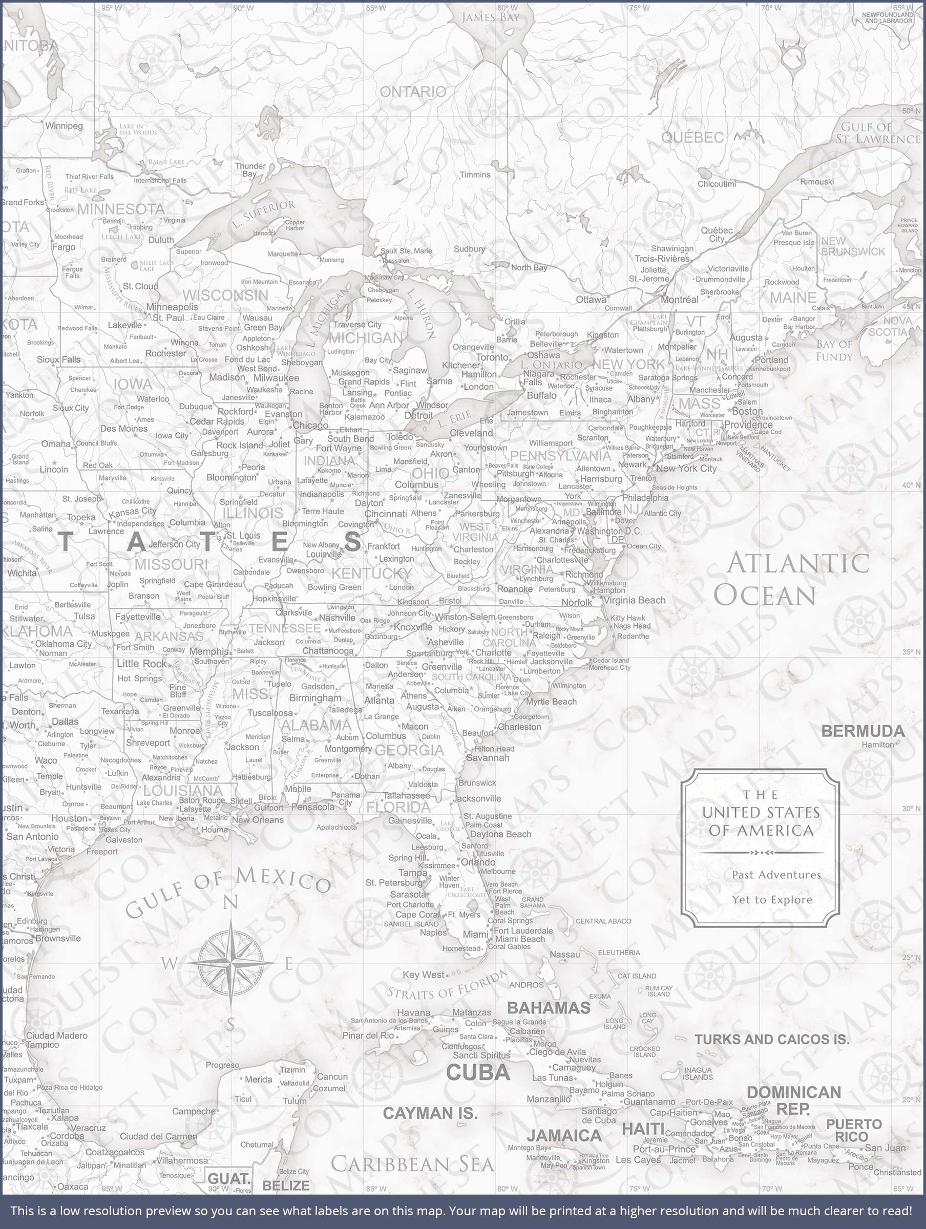 Push Pin USA Map (Pin Board) - Classic Marble CM Pin Board