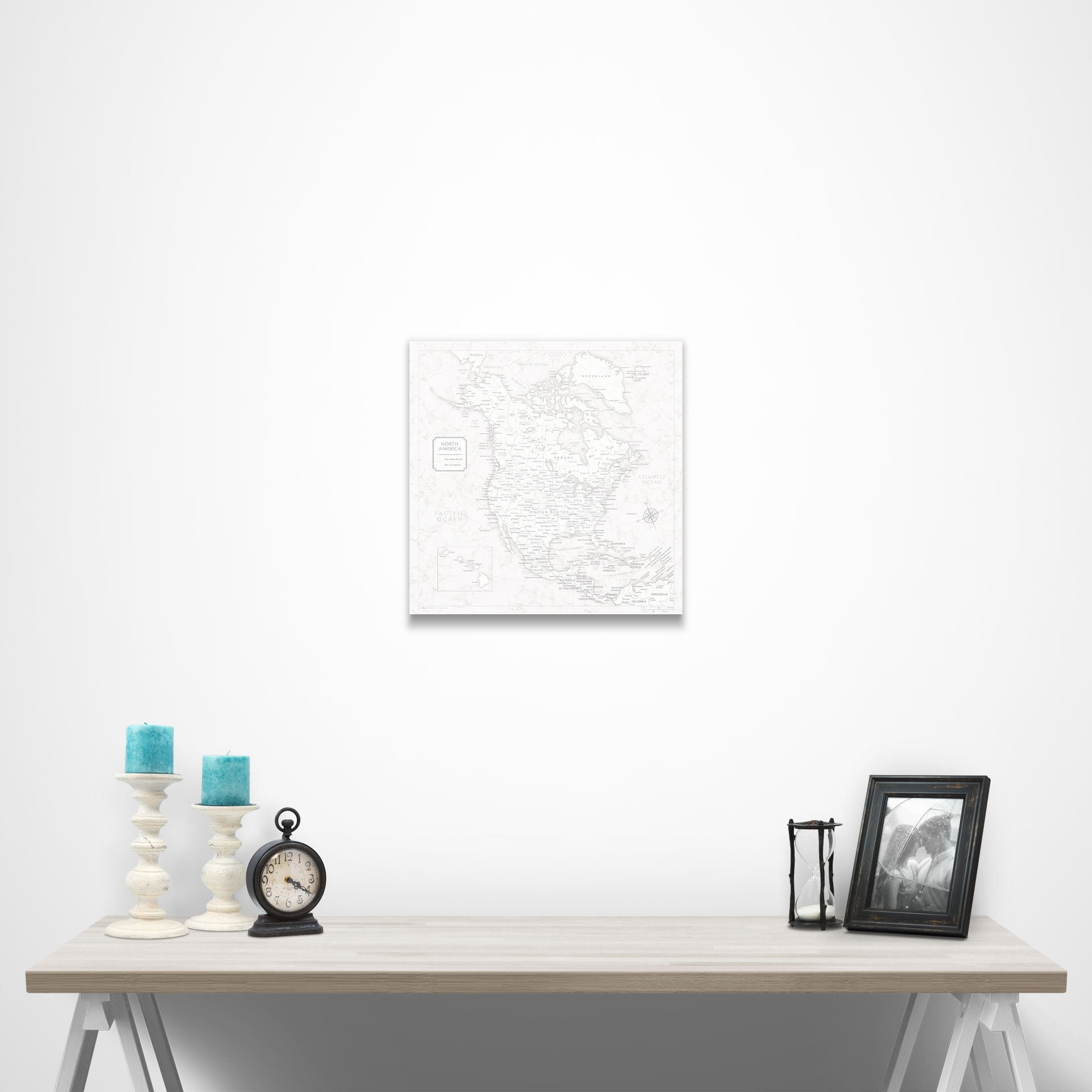 Push Pin North America Map (Pin Board) - Classic Marble CM Pin Board