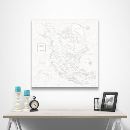Push Pin North America Map (Pin Board) - Classic Marble CM Pin Board