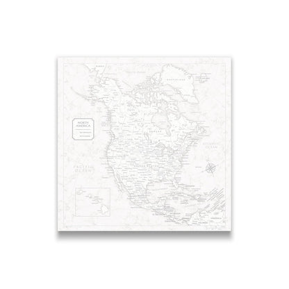 Push Pin North America Map (Pin Board) - Classic Marble CM Pin Board