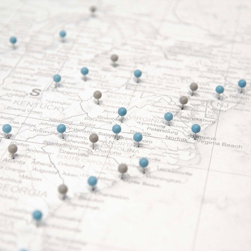 Push Pin USA Map (Pin Board) - Classic Marble CM Pin Board