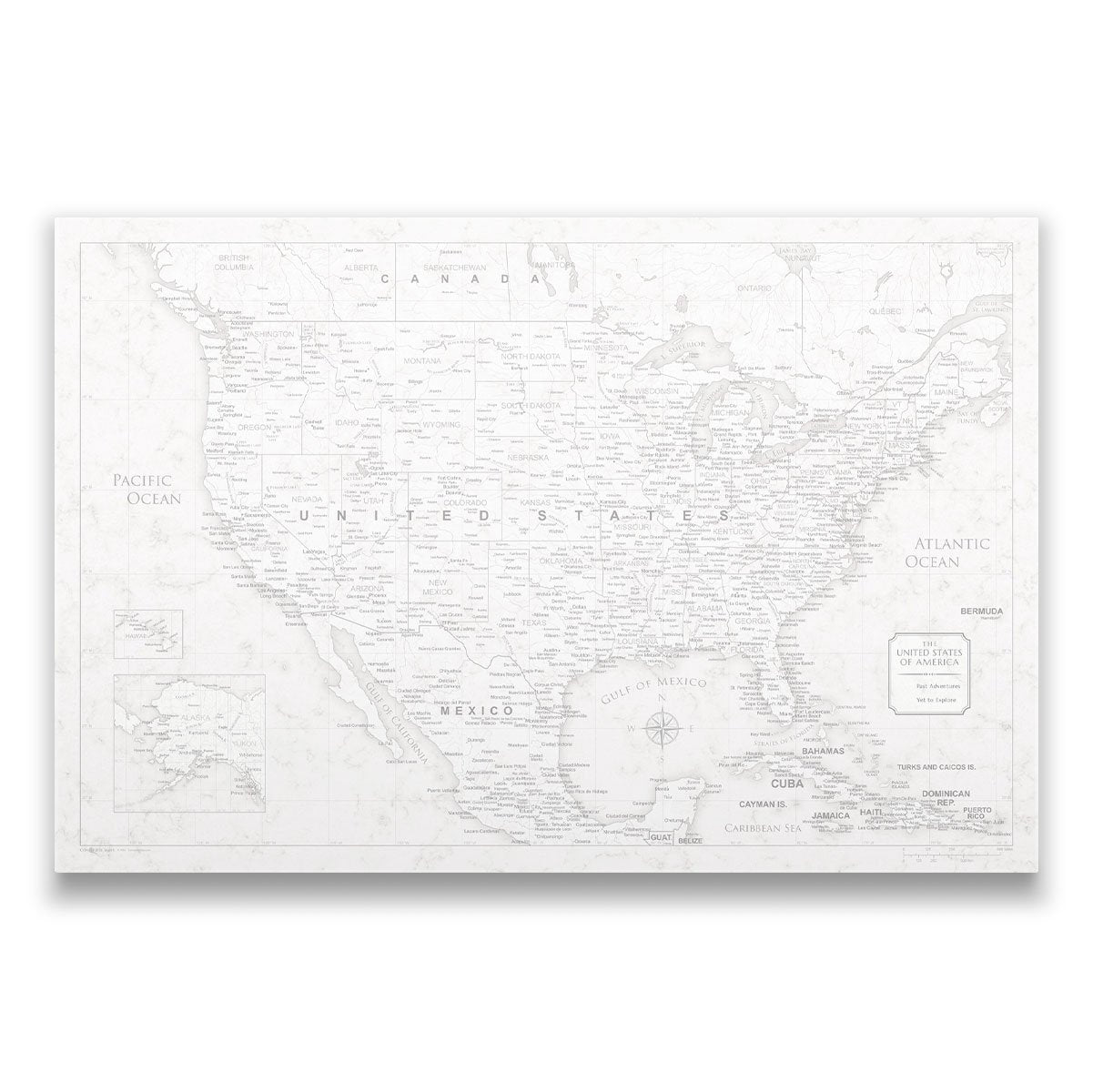 Push Pin USA Map (Pin Board) - Classic Marble CM Pin Board