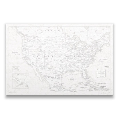 Push Pin USA Map (Pin Board) - Classic Marble CM Pin Board