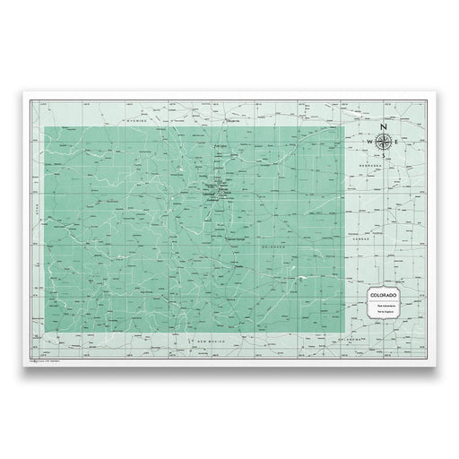 Push Pin Colorado Map (Pin Board) - Green Color Splash CM Pin Board
