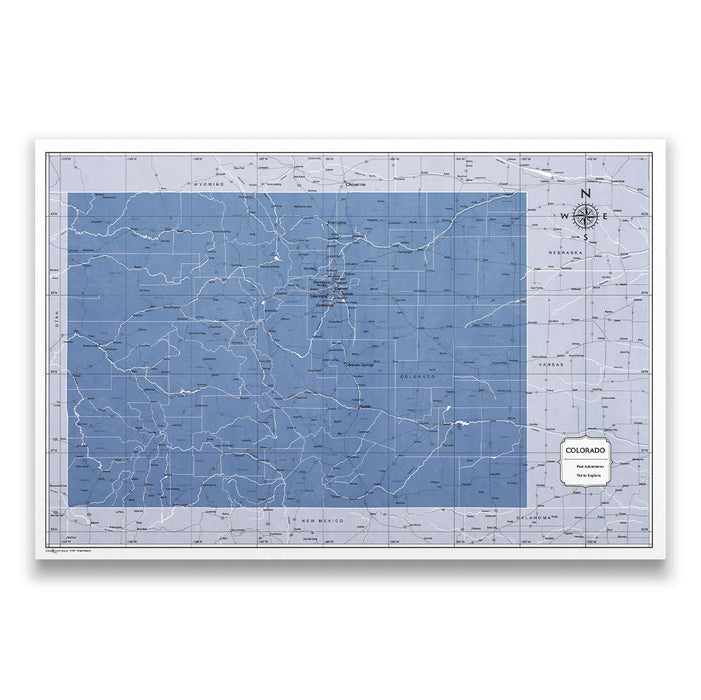 Push Pin Colorado Map (Pin Board) - Navy Color Splash CM Pin Board