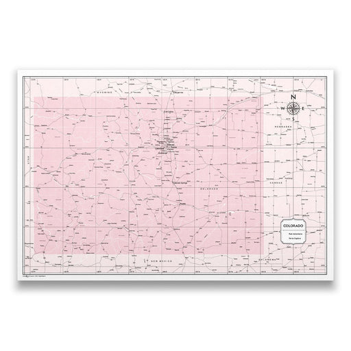 Push Pin Colorado Map (Pin Board) - Pink Color Splash CM Pin Board