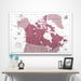 Canada Map Poster - Burgundy Color Splash CM Poster