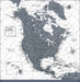 Push Pin North America Map (Pin Board) - Dark Gray Color Splash CM Pin Board