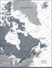 Canada Map Poster - Dark Gray Color Splash CM Poster