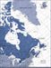 Canada Map Poster - Navy Color Splash CM Poster