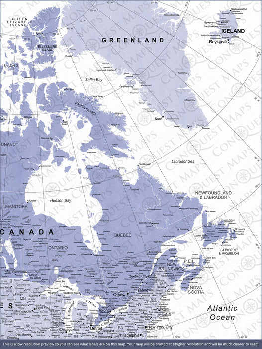 Canada Map Poster - Purple Color Splash CM Poster