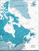 Canada Map Poster - Teal Color Splash CM Poster