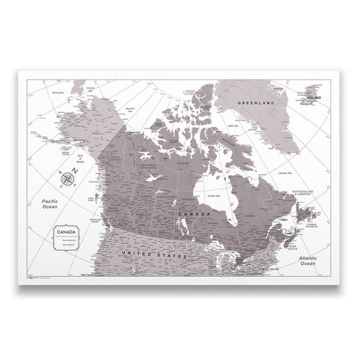 Push Pin Canada Map (Pin Board) - Dark Brown Color Splash CM Pin Board