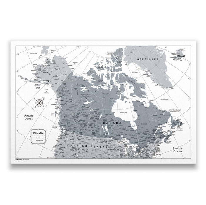 Push Pin Canada Map (Pin Board) - Dark Gray Color Splash CM Pin Board