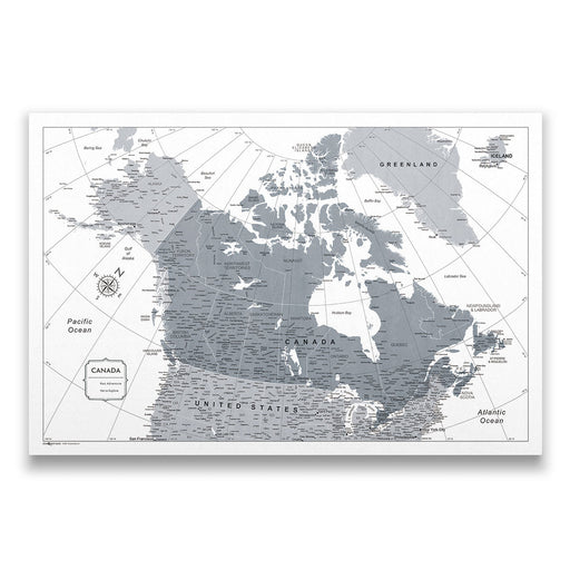Canada Map Poster - Dark Gray Color Splash