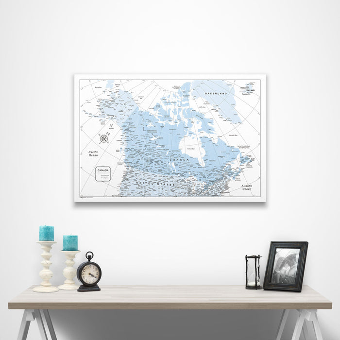 Canada Map Poster - Light Blue Color Splash CM Poster